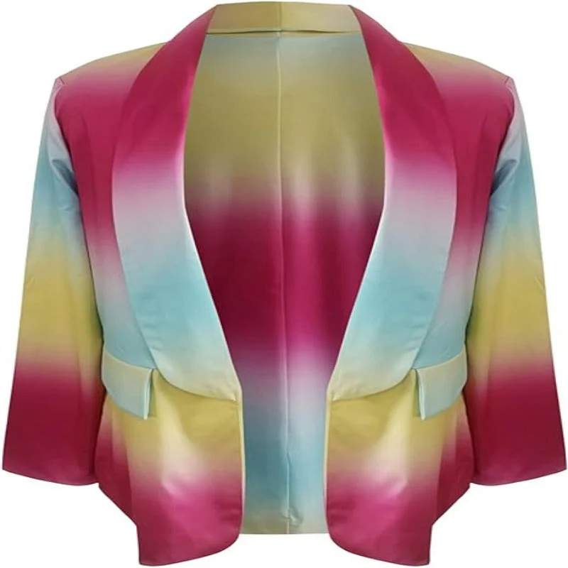 Valenzora | Damen Ombre Blazer, offene Vorderseite, Langarm, lässige Passform