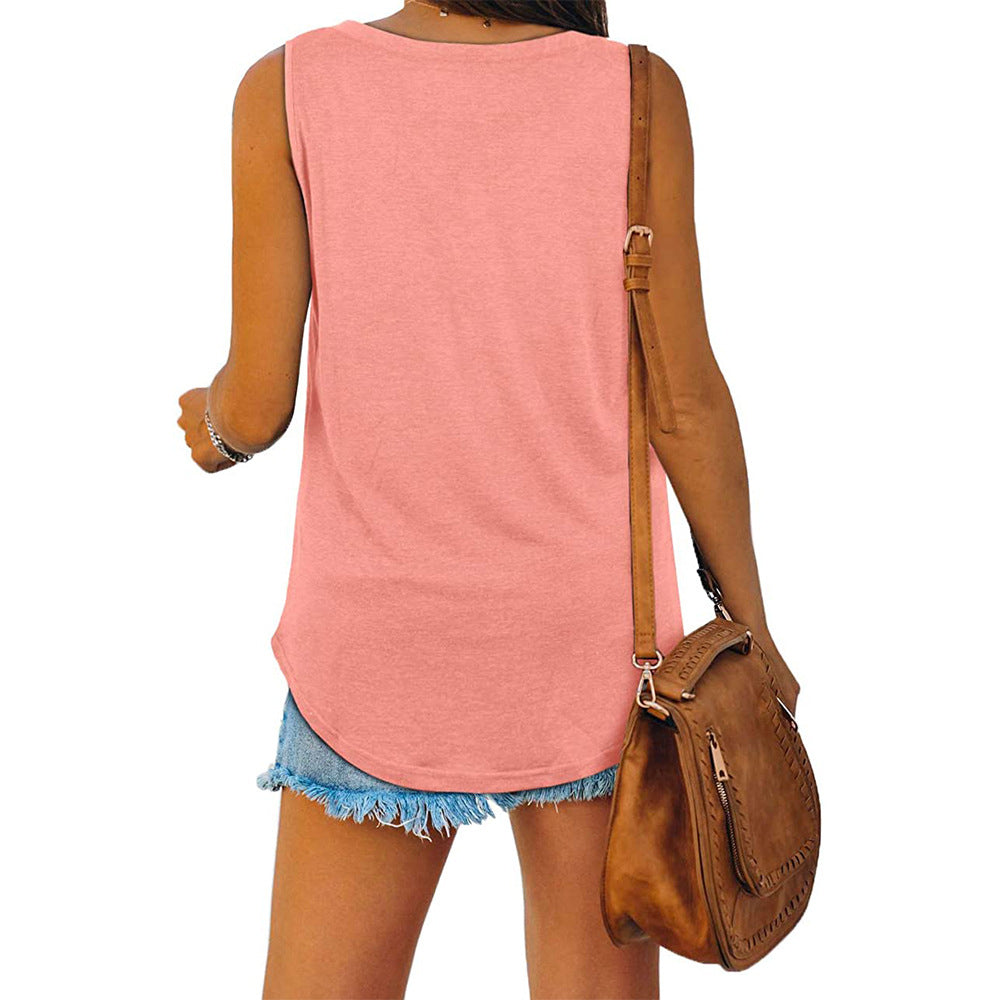 Valenzora McKayla Jersey V-Neck Tank Top