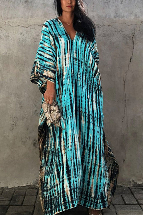 Valenzora Freely – Lockeres Wickelkleid im Batik-Boho-Stil