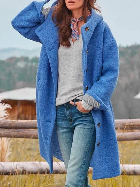 Valenzora | Midijacke mit Knöpfen und elegant fließender Passform