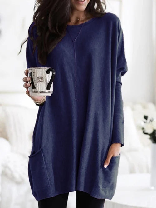 Valenzora | Tunic with pockets - comfortable women's oversized top