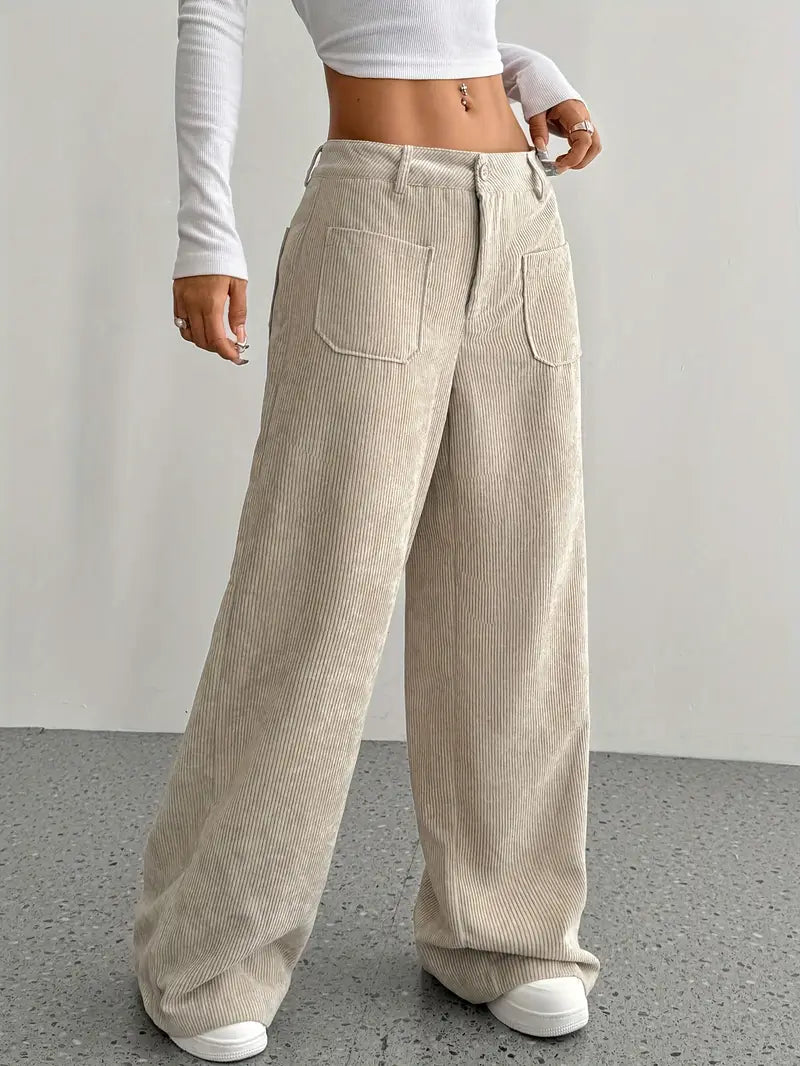 Valenzora | Wide-Leg Corduroy Trousers for Women