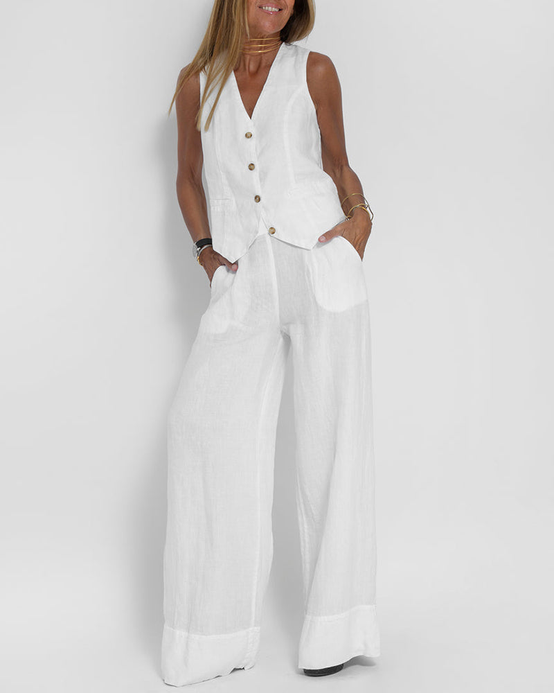 Valenzora | Women's Elegant 2-Piece Linen Set