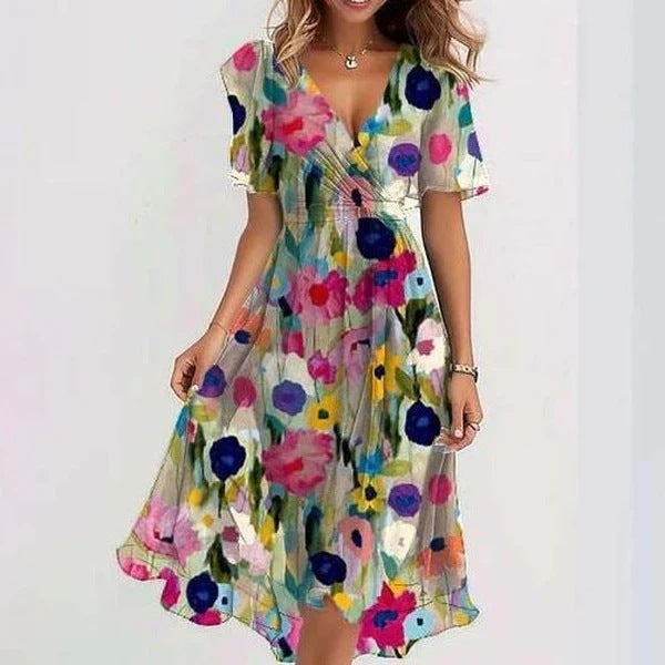 Valenzora | Elegantes kurzärmeliges Kleid