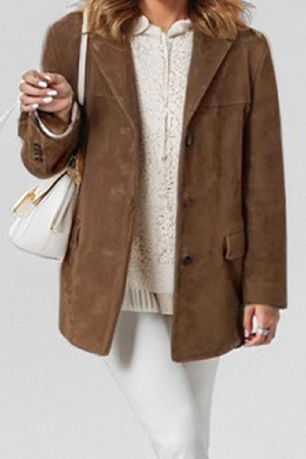 Valenzora - Vintage Coffee Jacket with Hooded Pockets and Buttons