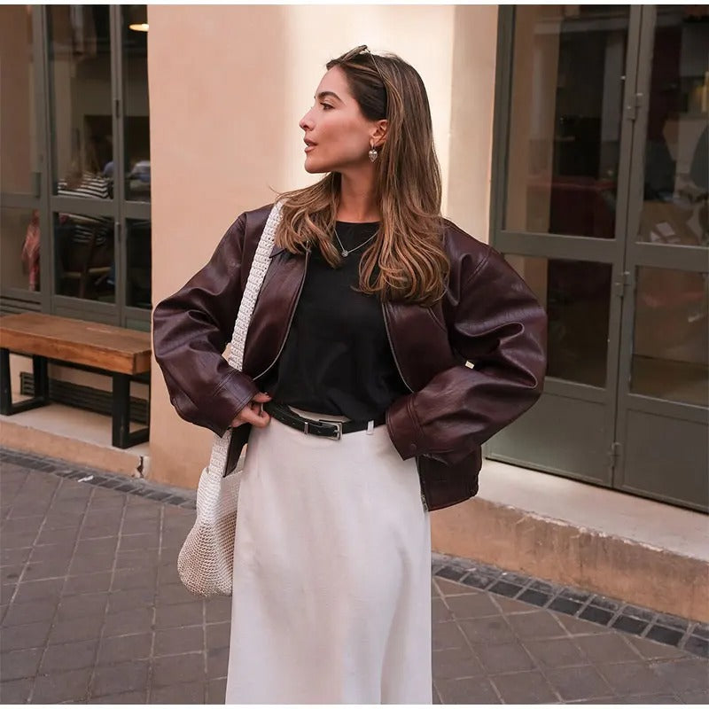 Valenzora | Klassische burgunderrote Jacke