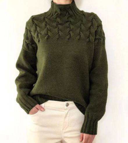 Valenzora - Women's sweater with cable knit detail