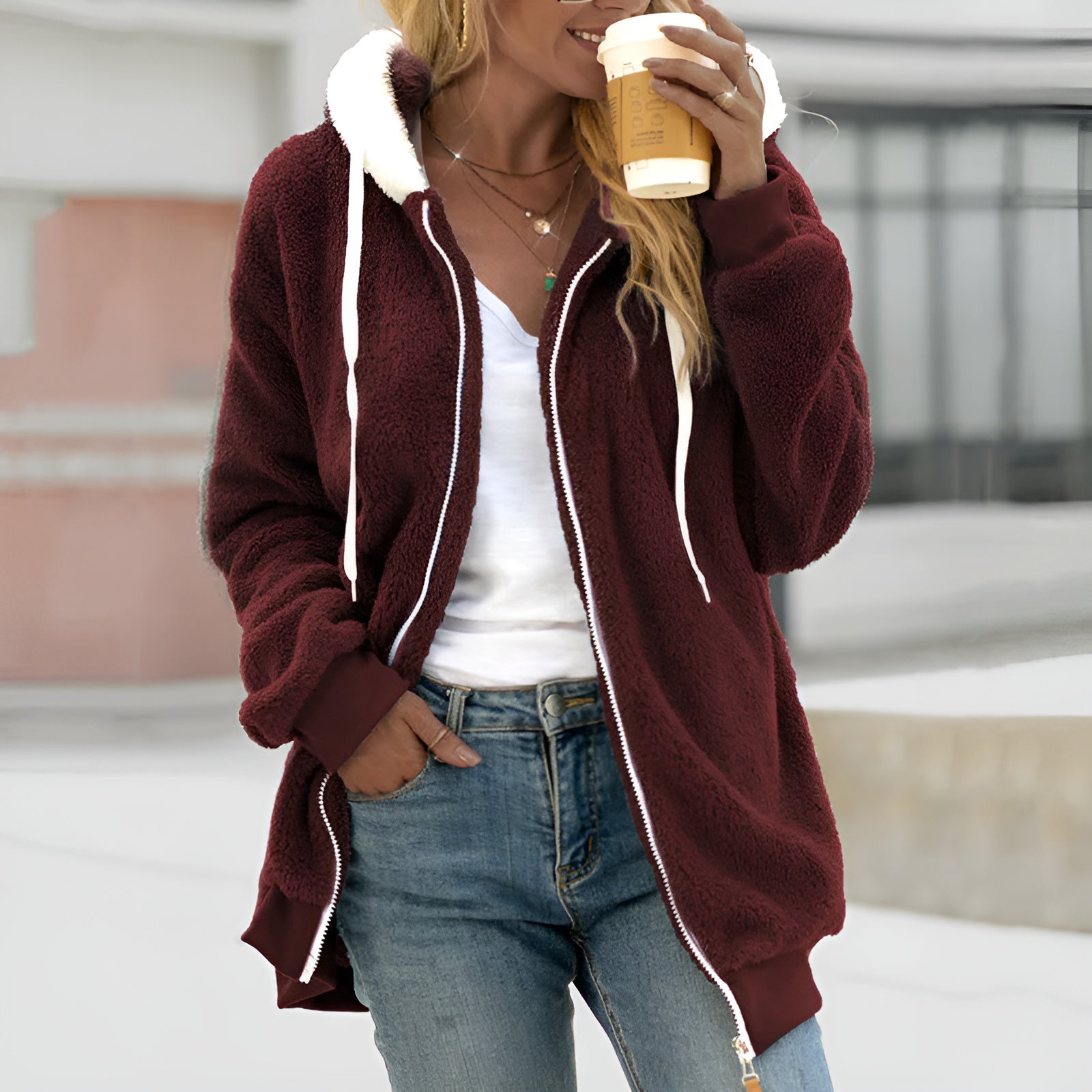 Valenzora | Comfortable super-soft fleece jacket with hood