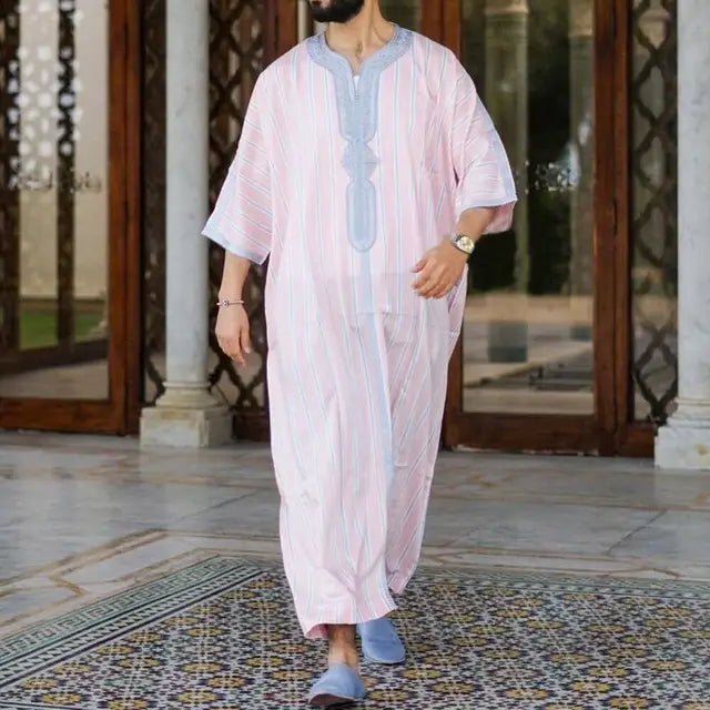 Valenzora | Lockere Fleece Djellaba mit V-Ausschnitt