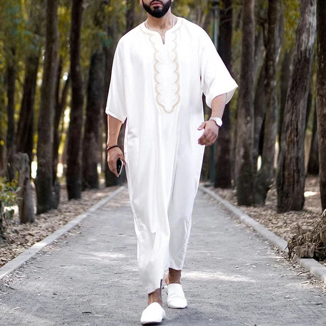 Valenzora | Lockere Fleece Djellaba mit V-Ausschnitt