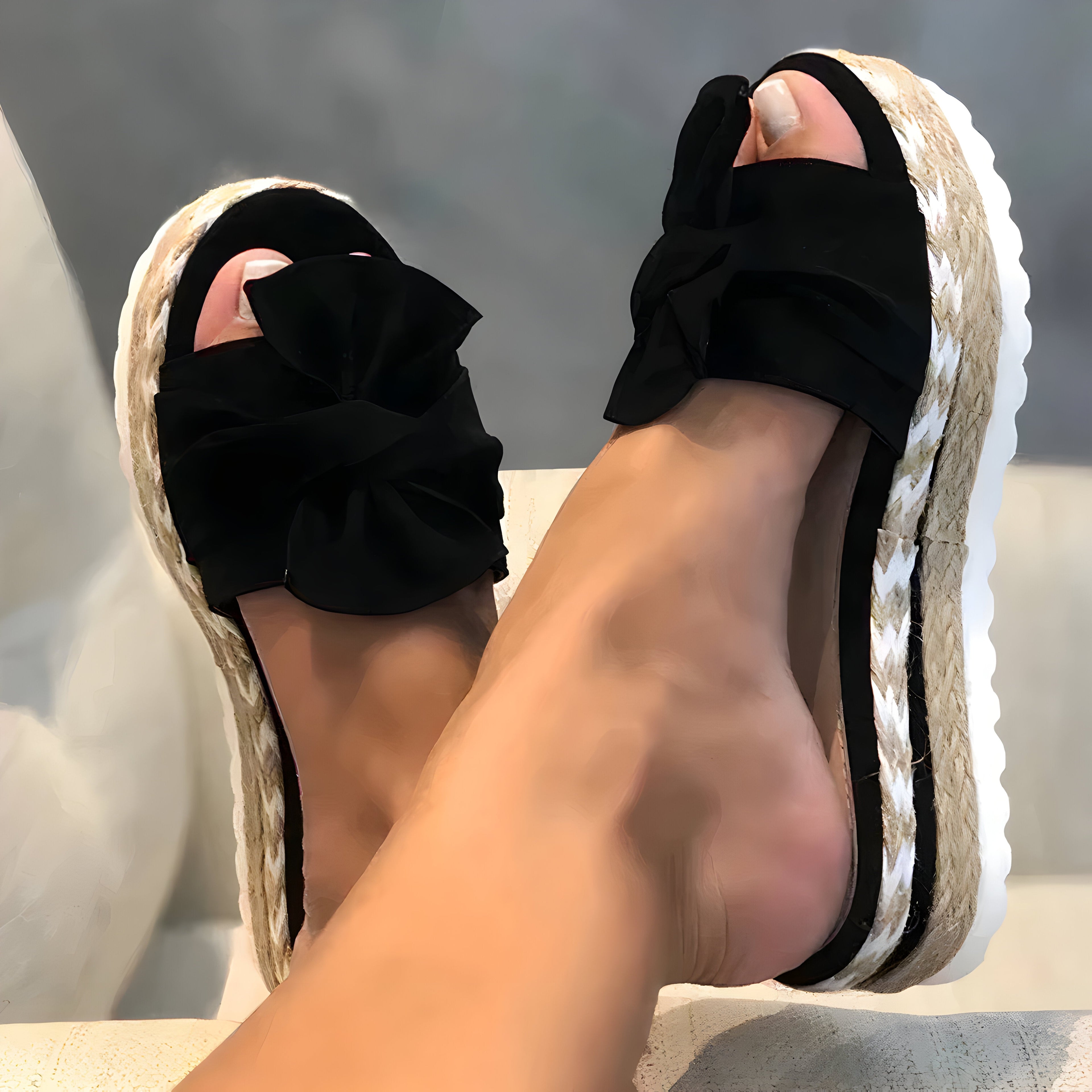 Valenzora | Women's sandals with hair curlers