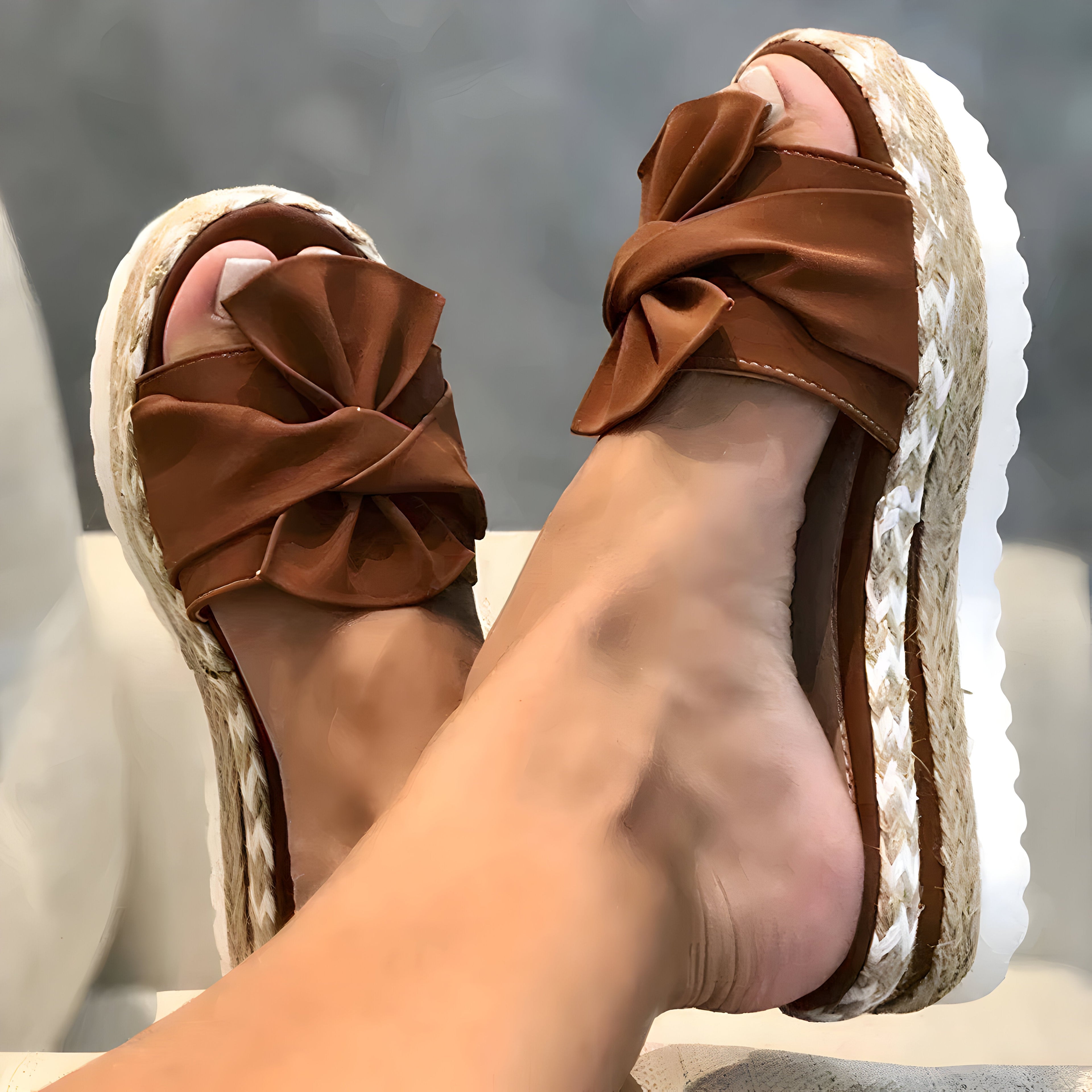 Valenzora | Women's sandals with hair curlers