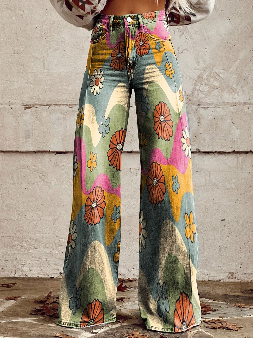 Valenzora | Stylische Jeans mit Blumenmuster