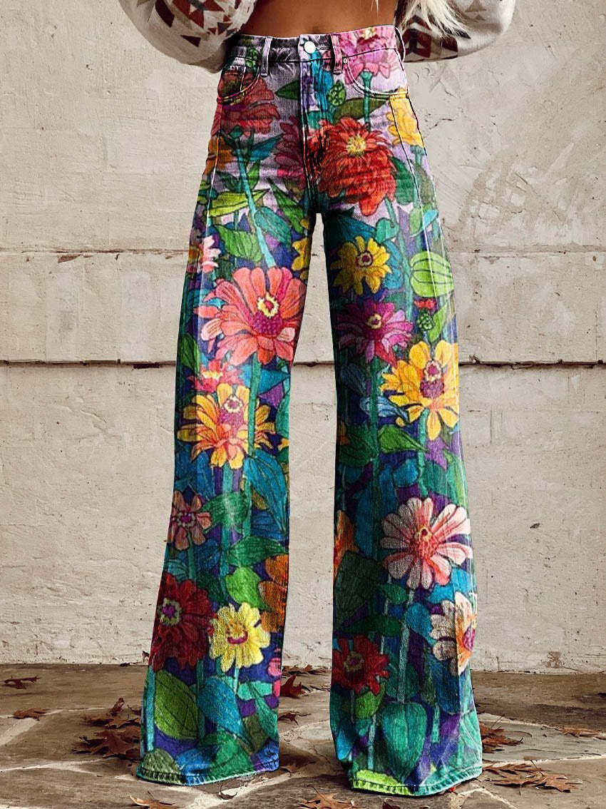 Valenzora | Stylische Jeans mit Blumenmuster