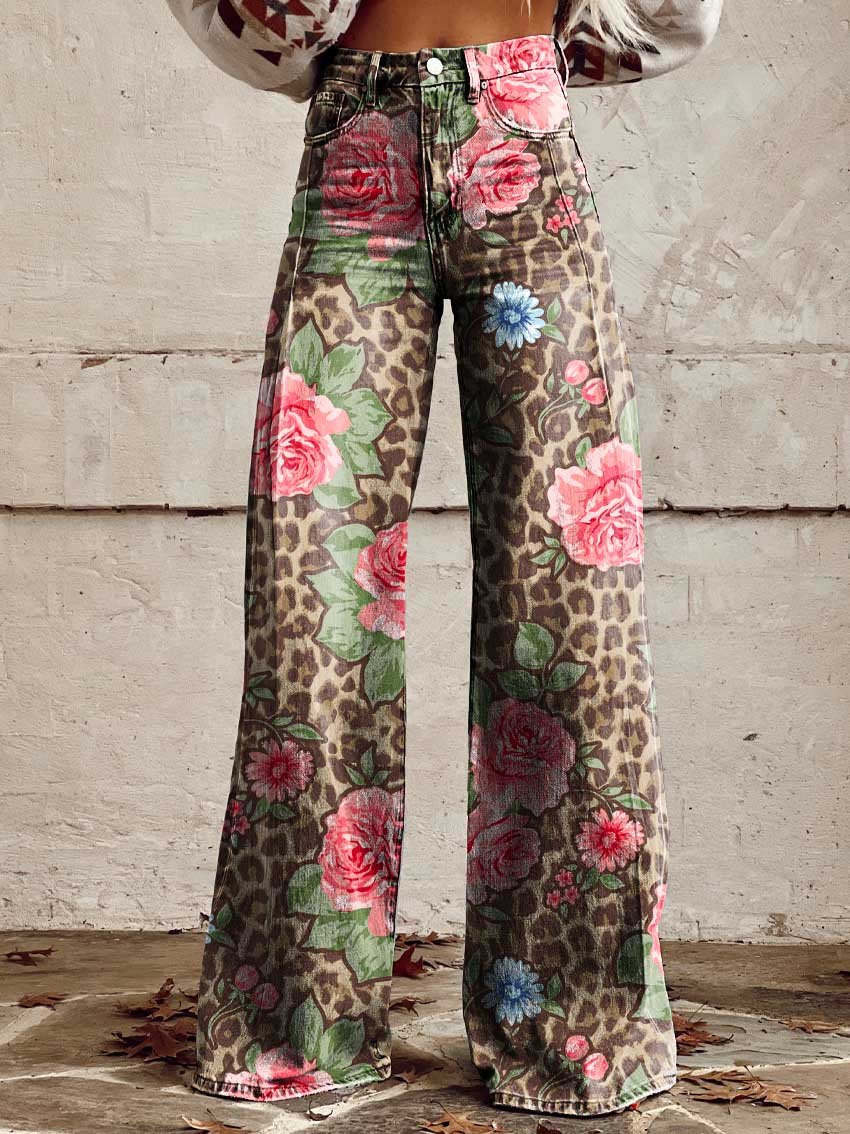 Valenzora | Stylische Jeans mit Blumenmuster