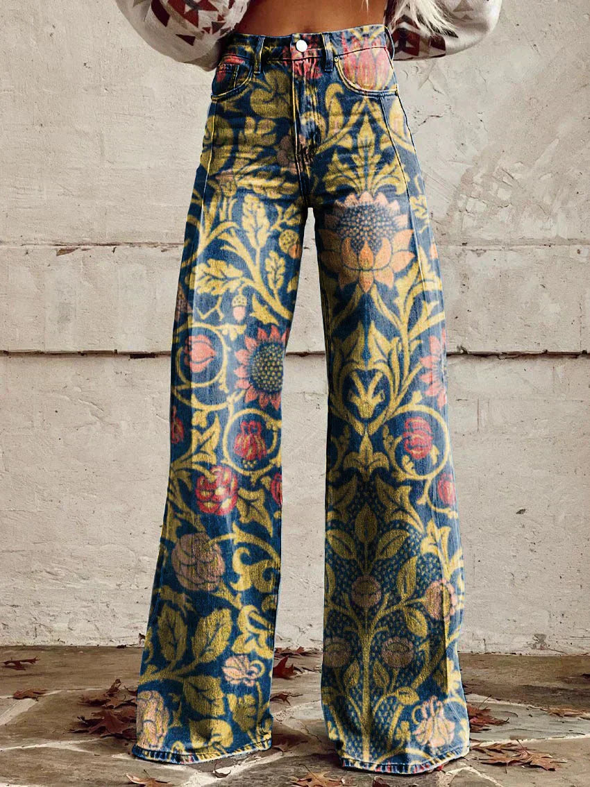 Valenzora | Stylische Jeans mit Blumenmuster