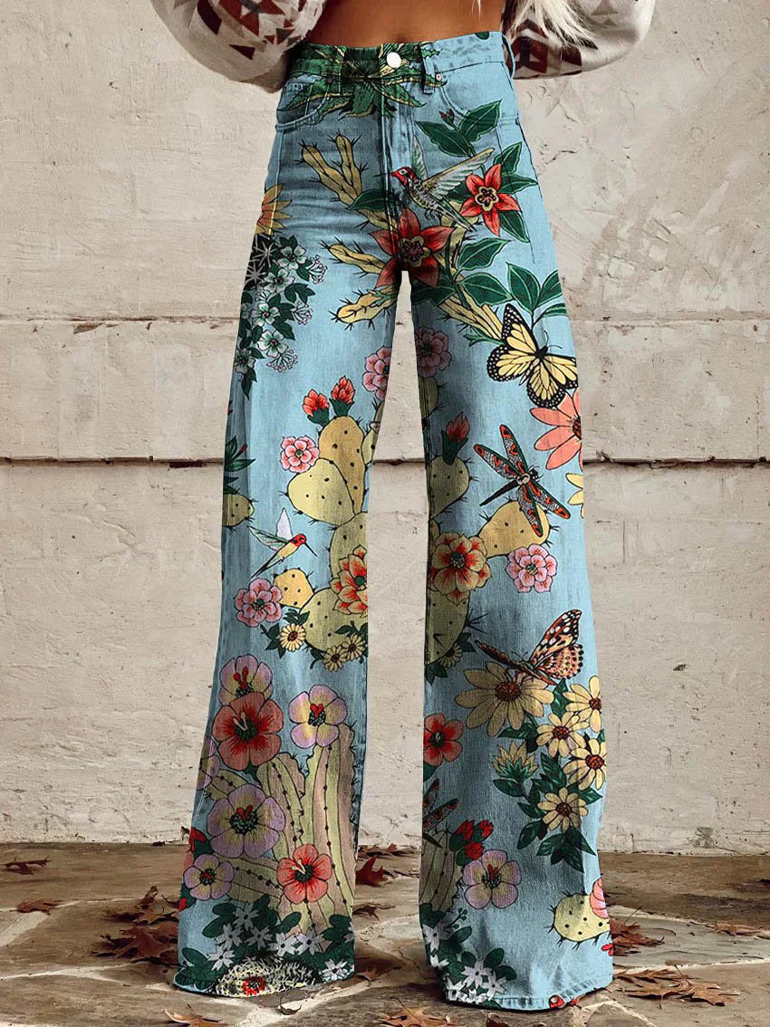 Valenzora | Stylische Jeans mit Blumenmuster