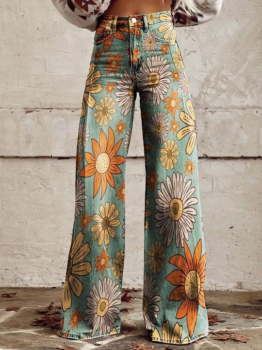 Valenzora | Stylische Jeans mit Blumenmuster