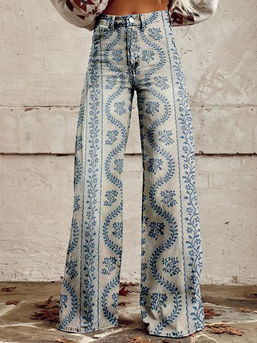 Valenzora | Stylische Jeans mit Blumenmuster