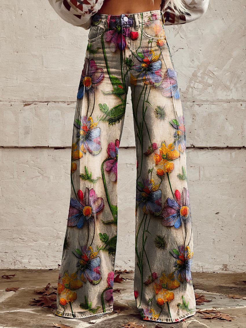 Valenzora | Stylische Jeans mit Blumenmuster