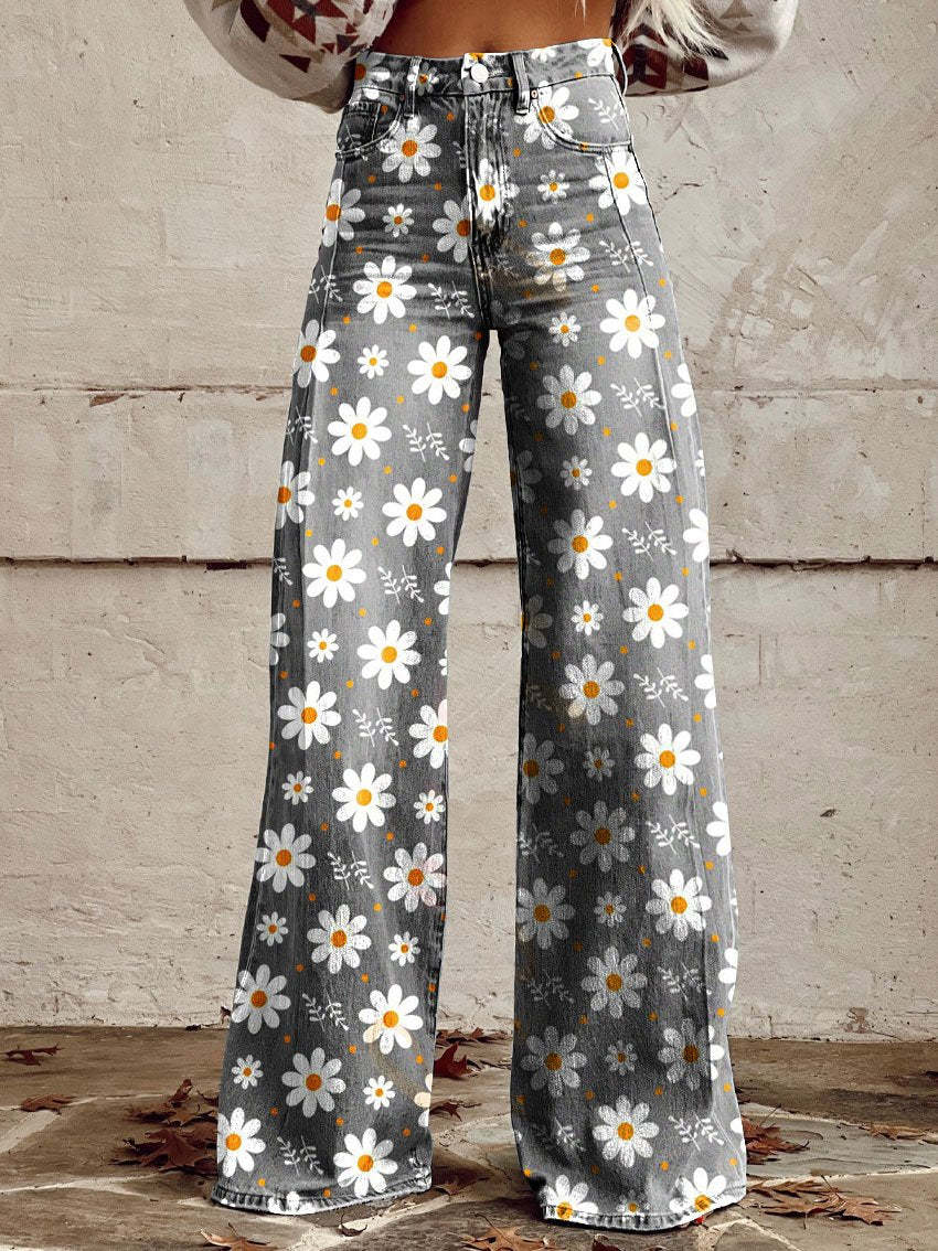Valenzora | Stylische Jeans mit Blumenmuster