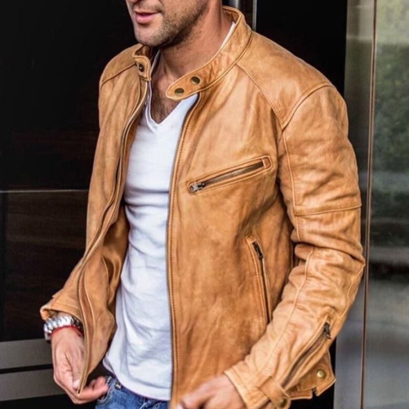 Valenzora | Elegant and weatherproof leather jacket