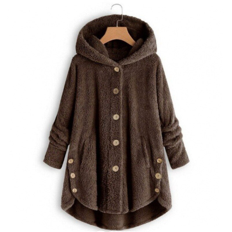 Valenzora hooded coat for women made of warm wool.