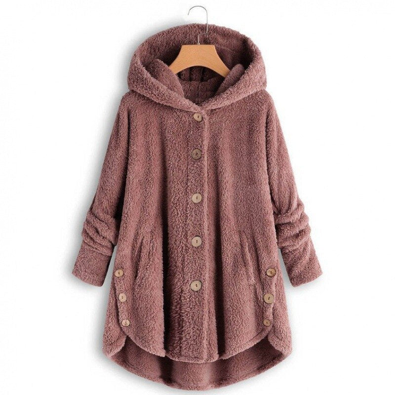 Valenzora hooded coat for women made of warm wool.