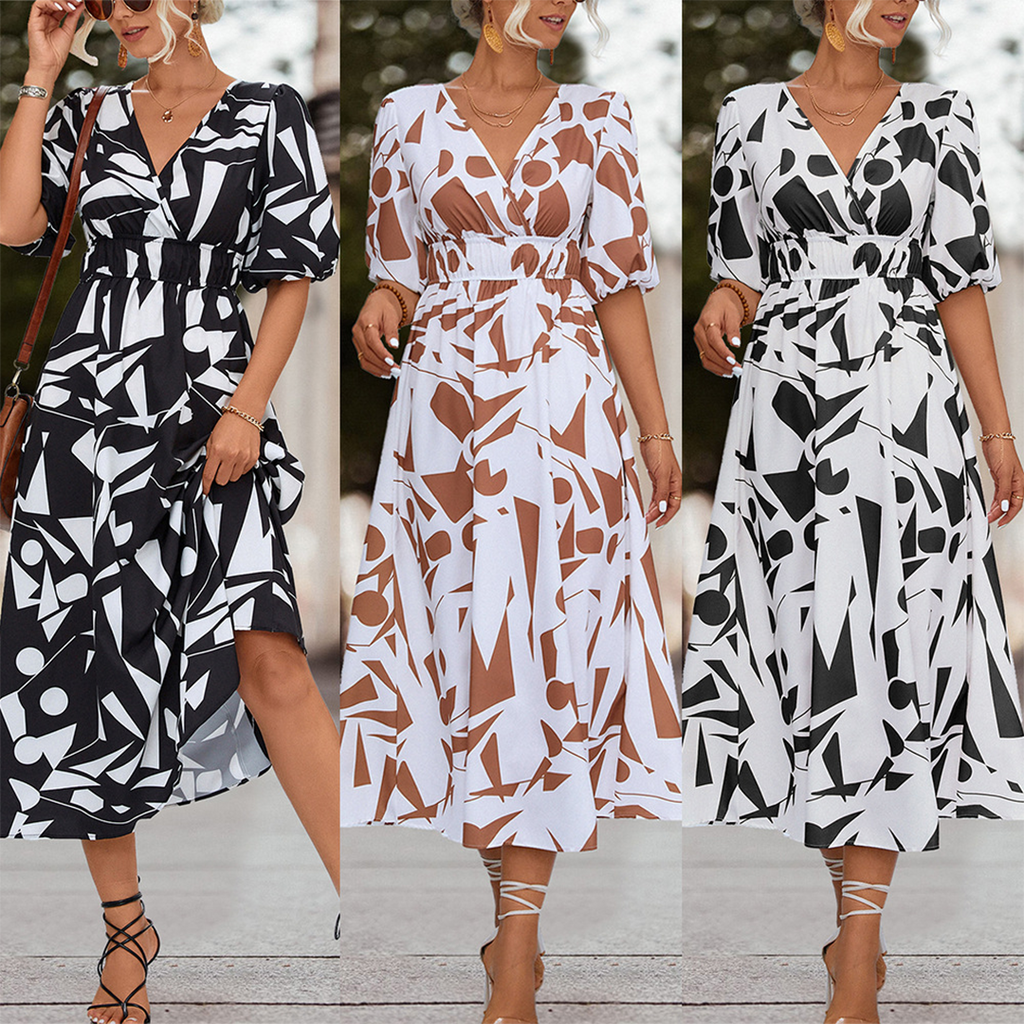 Valenzora | Midi Dress with V-Neck for Women