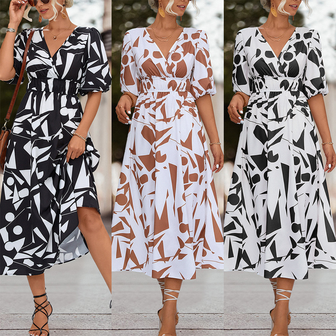 Valenzora | Midi Dress with V-Neck for Women