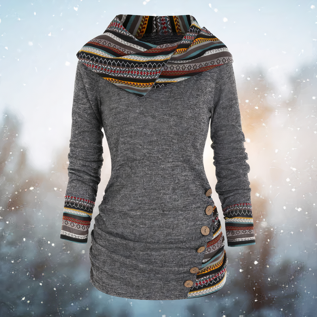 Valenzora | Stylischer Tribal-Hoodie für Damen