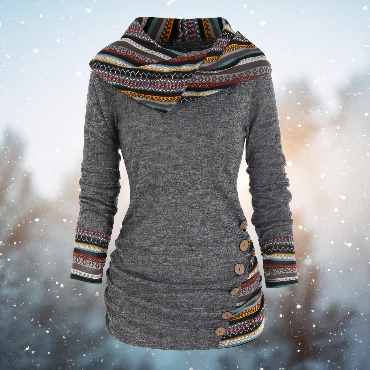 Valenzora | Stylischer Tribal-Hoodie für Damen