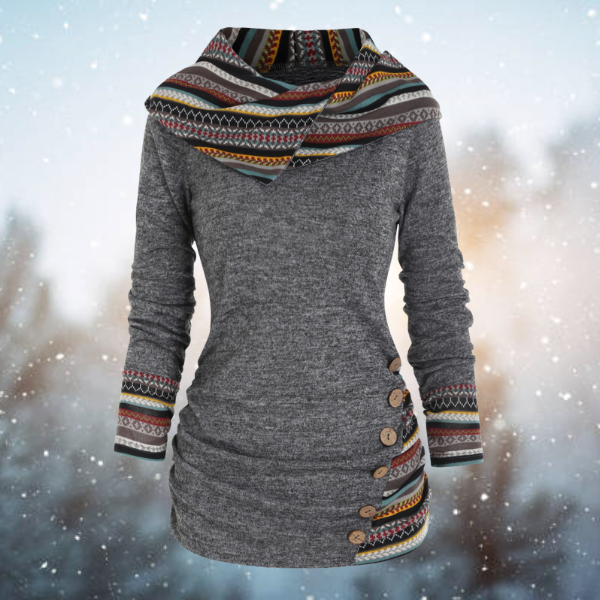 Valenzora | Lässiger Tribal-Kapuzenpullover für Damen – stilvoll und bequem