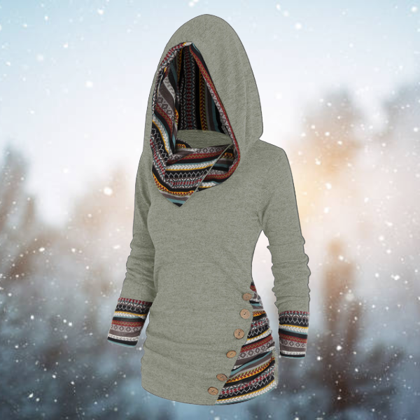 Valenzora | Lässiger Tribal-Kapuzenpullover für Damen – stilvoll und bequem
