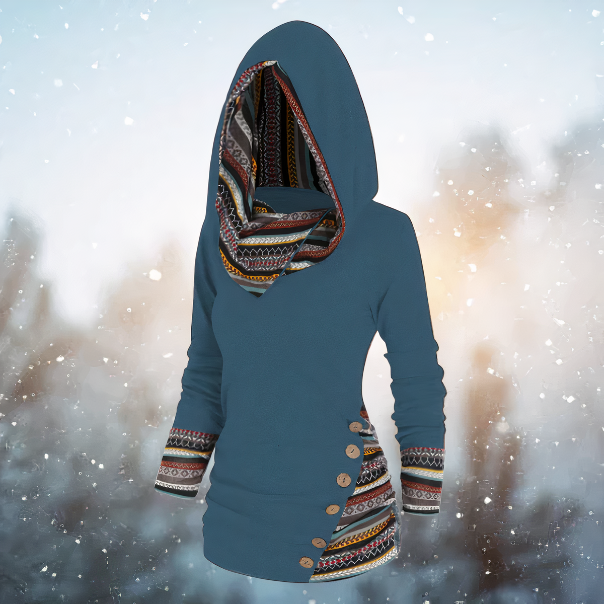 Valenzora | Stylischer Tribal-Hoodie für Damen