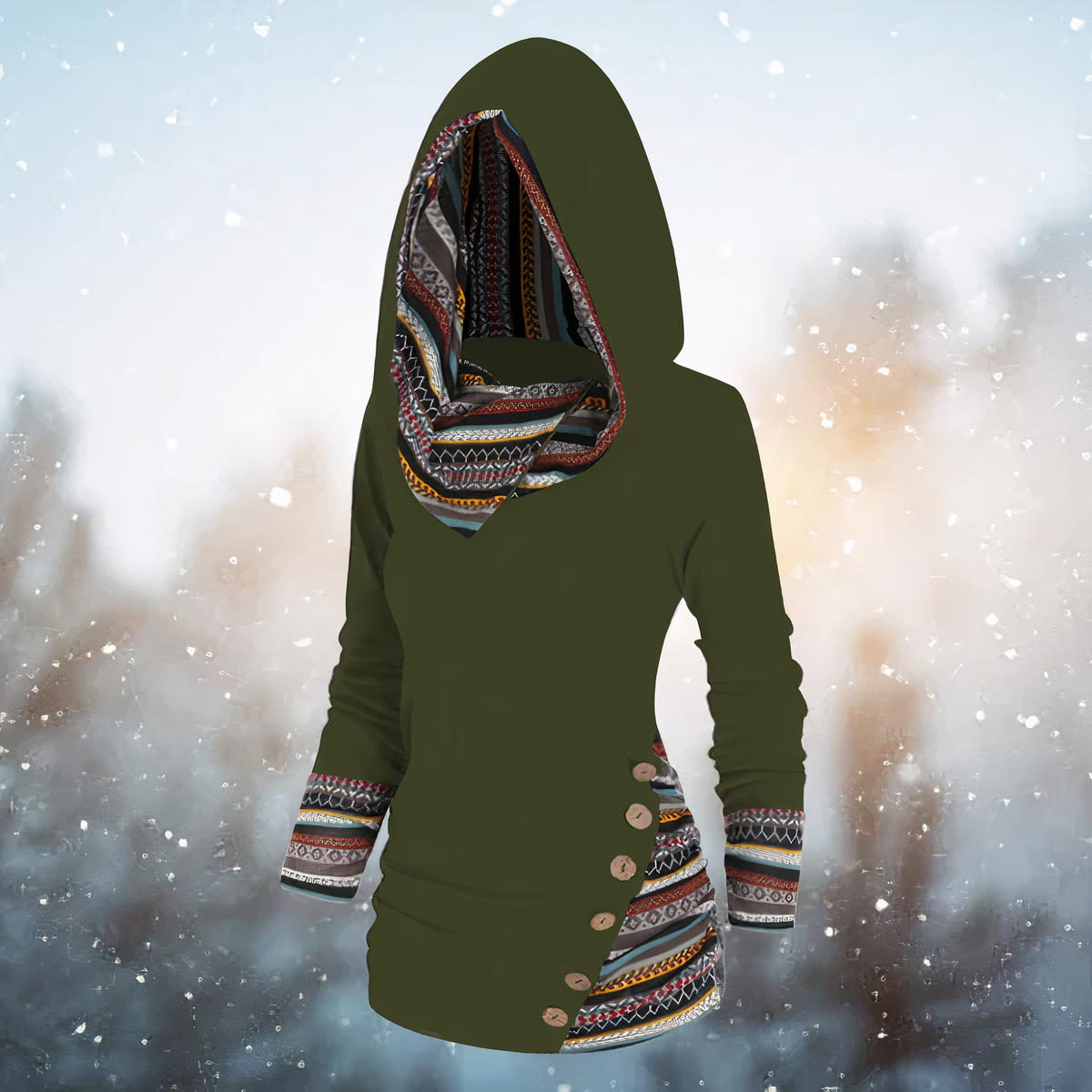 Valenzora | Stylischer Tribal-Hoodie für Damen