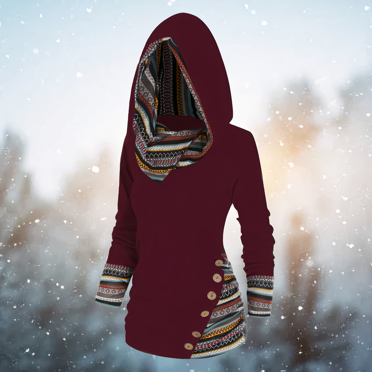 Valenzora | Stylischer Tribal-Hoodie für Damen