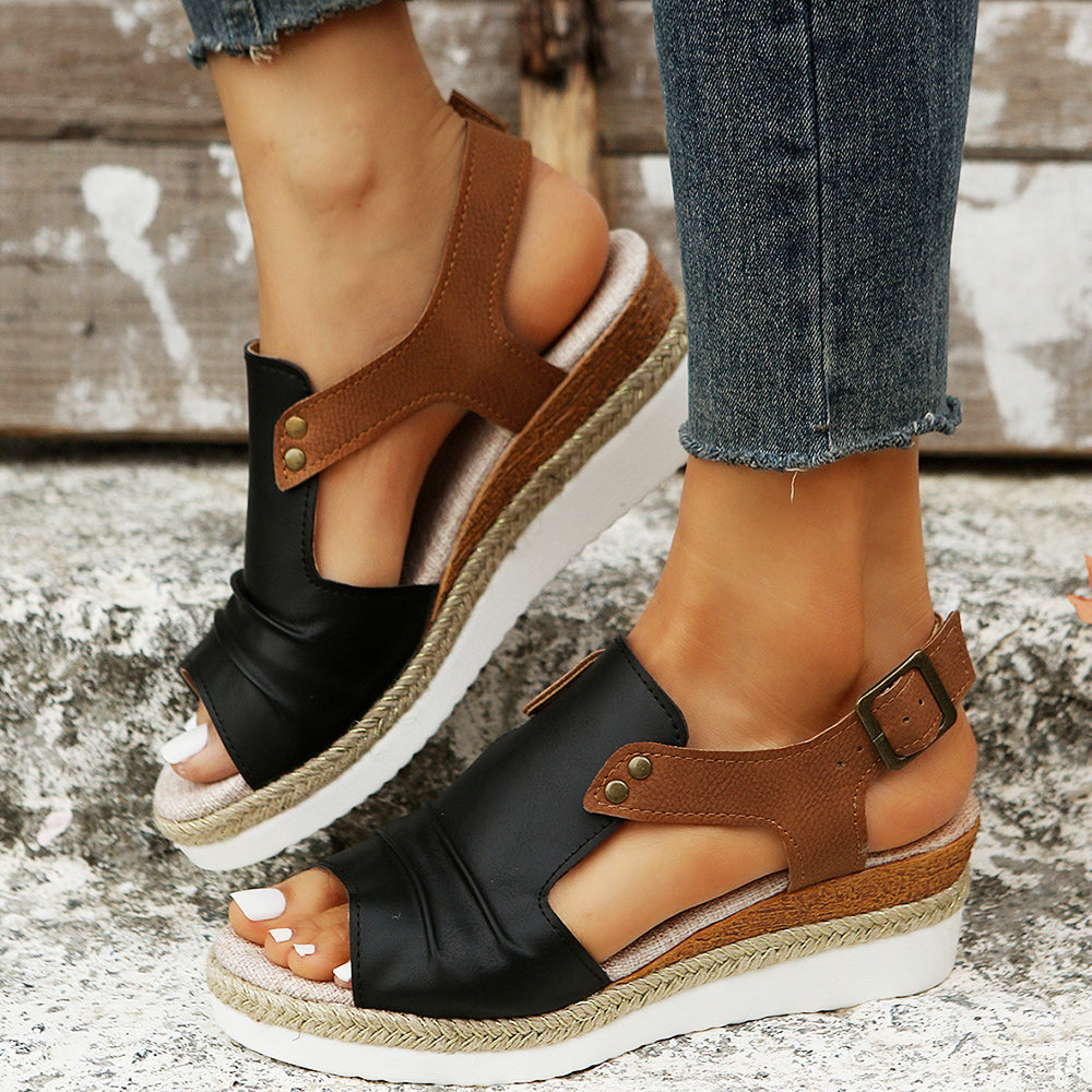 Valenzora | Neue legere Damen-Sandalen mit dicker Sohle und Fischnaht