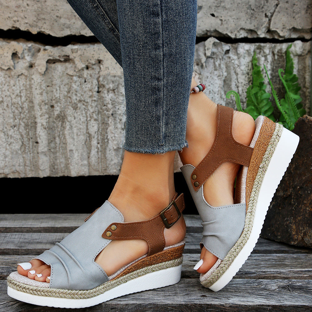 Valenzora | Neue legere Damen-Sandalen mit dicker Sohle und Fischnaht