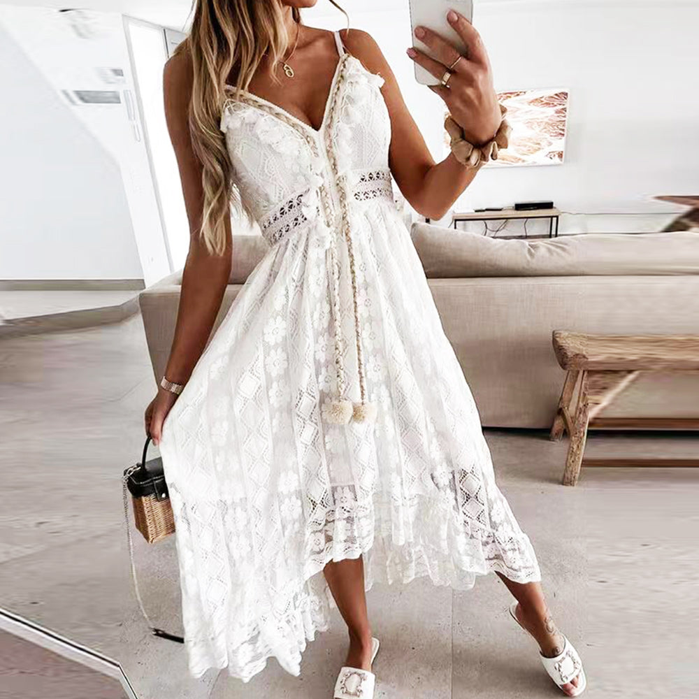 Valenzora | Solid color summer dress made of lace