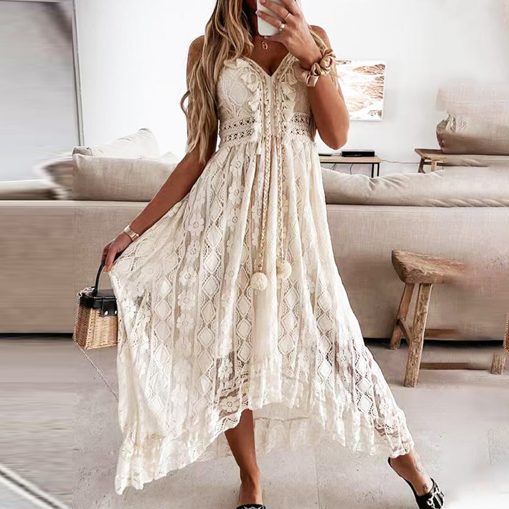 Valenzora | Solid color summer dress made of lace