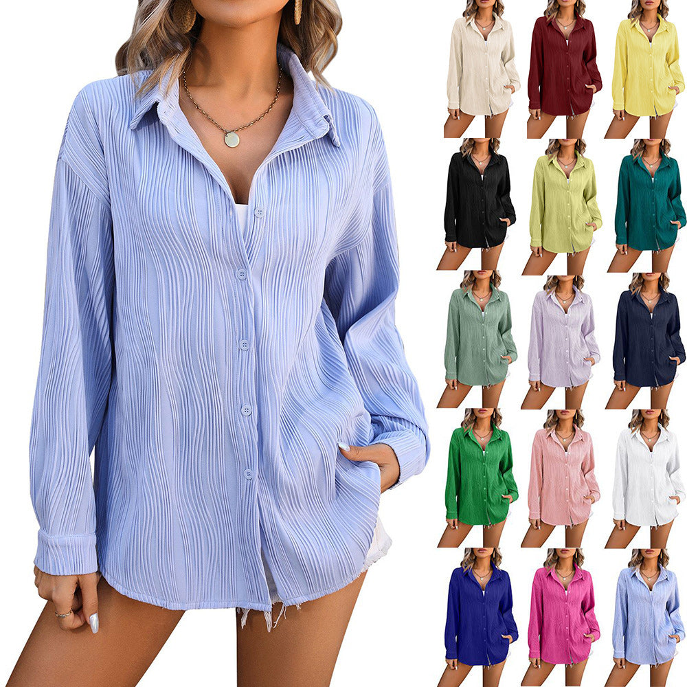 Valenzora | Women's sun protection shirt with a wavy texture