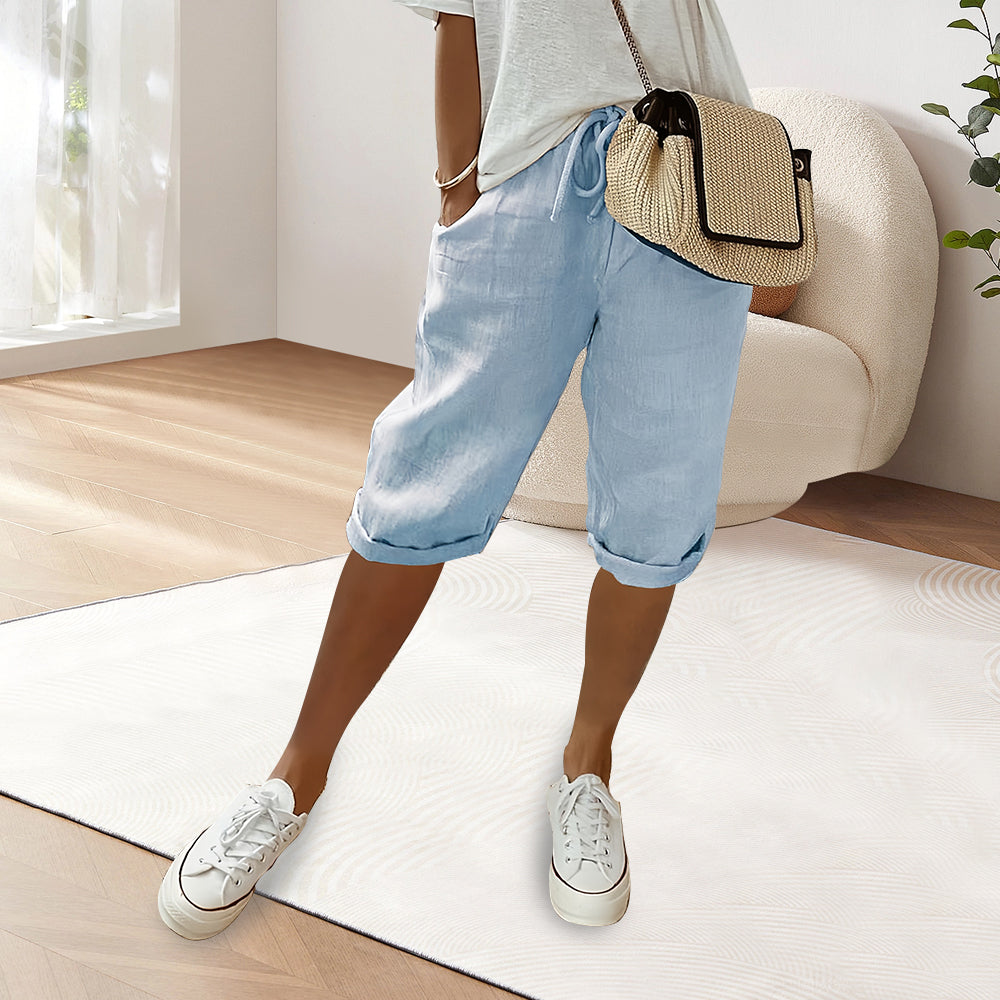 Valenzora | Freizeithose aus Baumwollleinen mit elastischem Bund