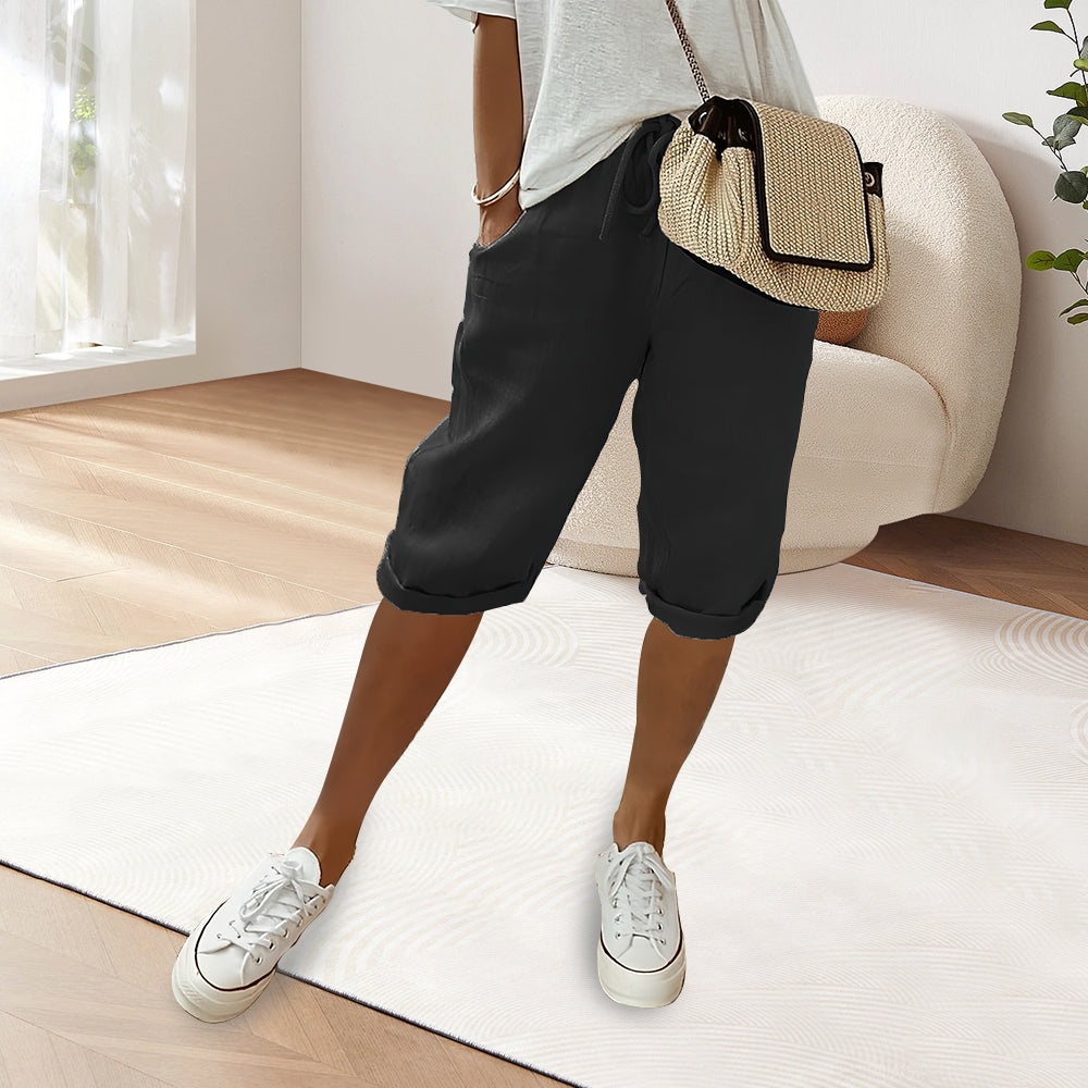 Valenzora | Freizeithose aus Baumwollleinen mit elastischem Bund