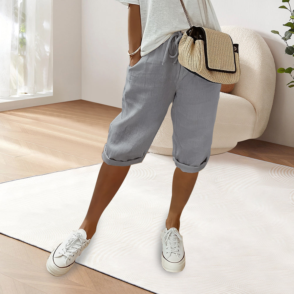 Valenzora | Freizeithose aus Baumwollleinen mit elastischem Bund