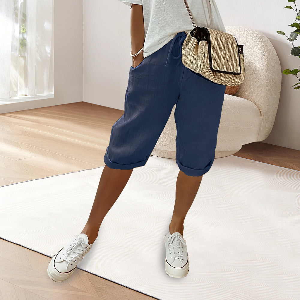 Valenzora | Freizeithose aus Baumwollleinen mit elastischem Bund