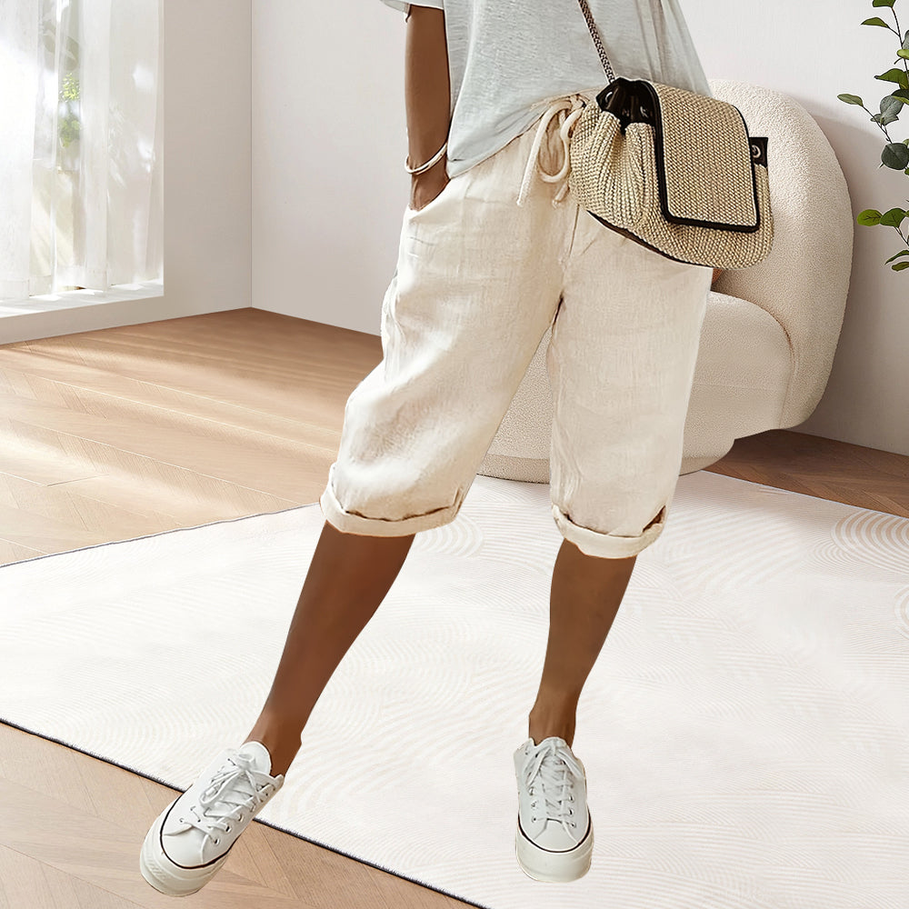 Valenzora | Freizeithose aus Baumwollleinen mit elastischem Bund