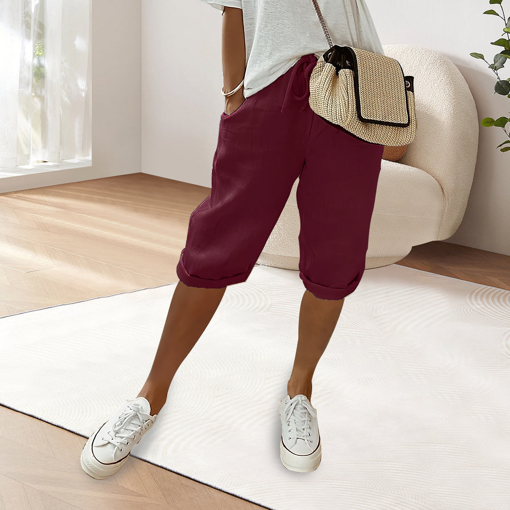 Valenzora | Freizeithose aus Baumwollleinen mit elastischem Bund