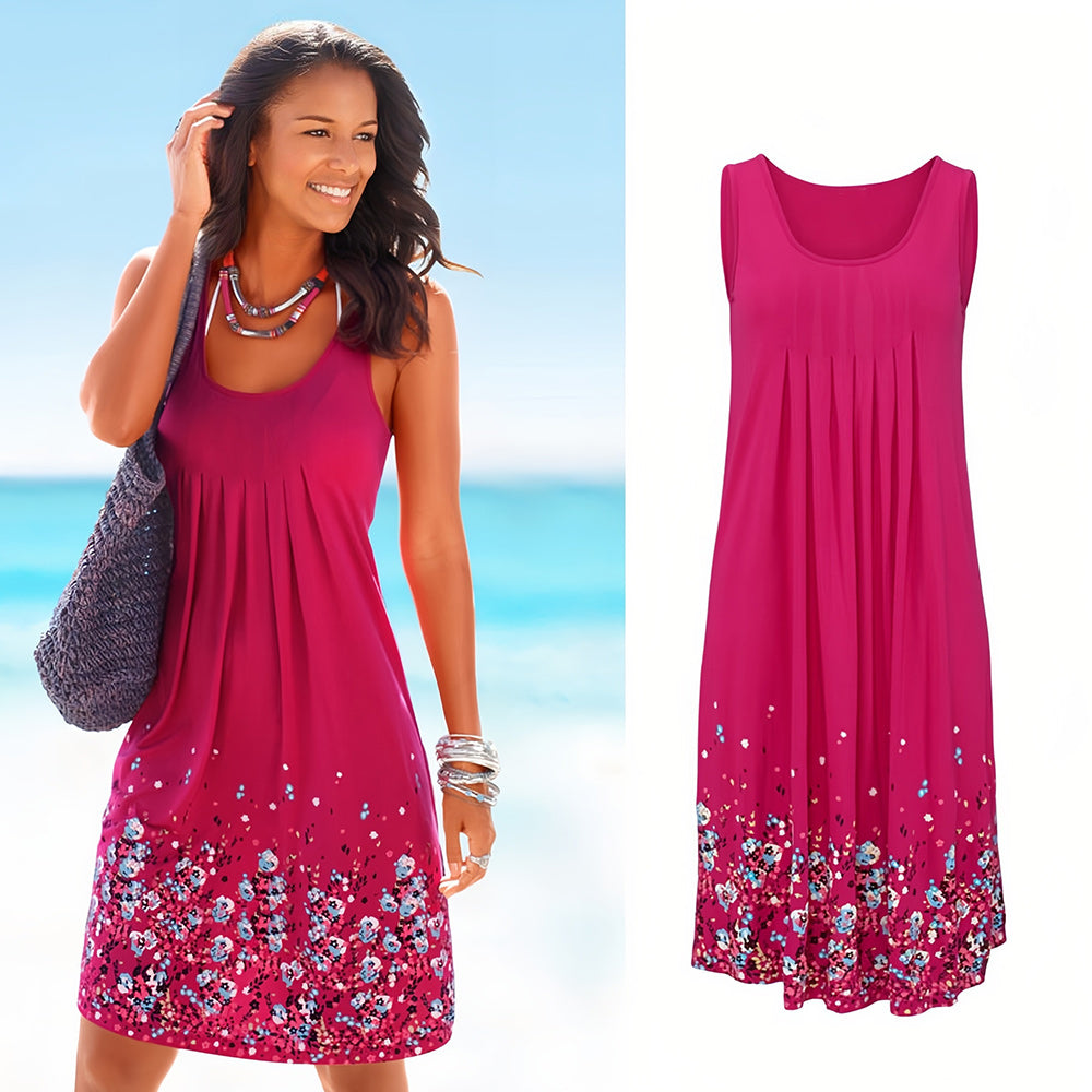 Valenzora | Sleeveless, loose-fitting dress with floral print