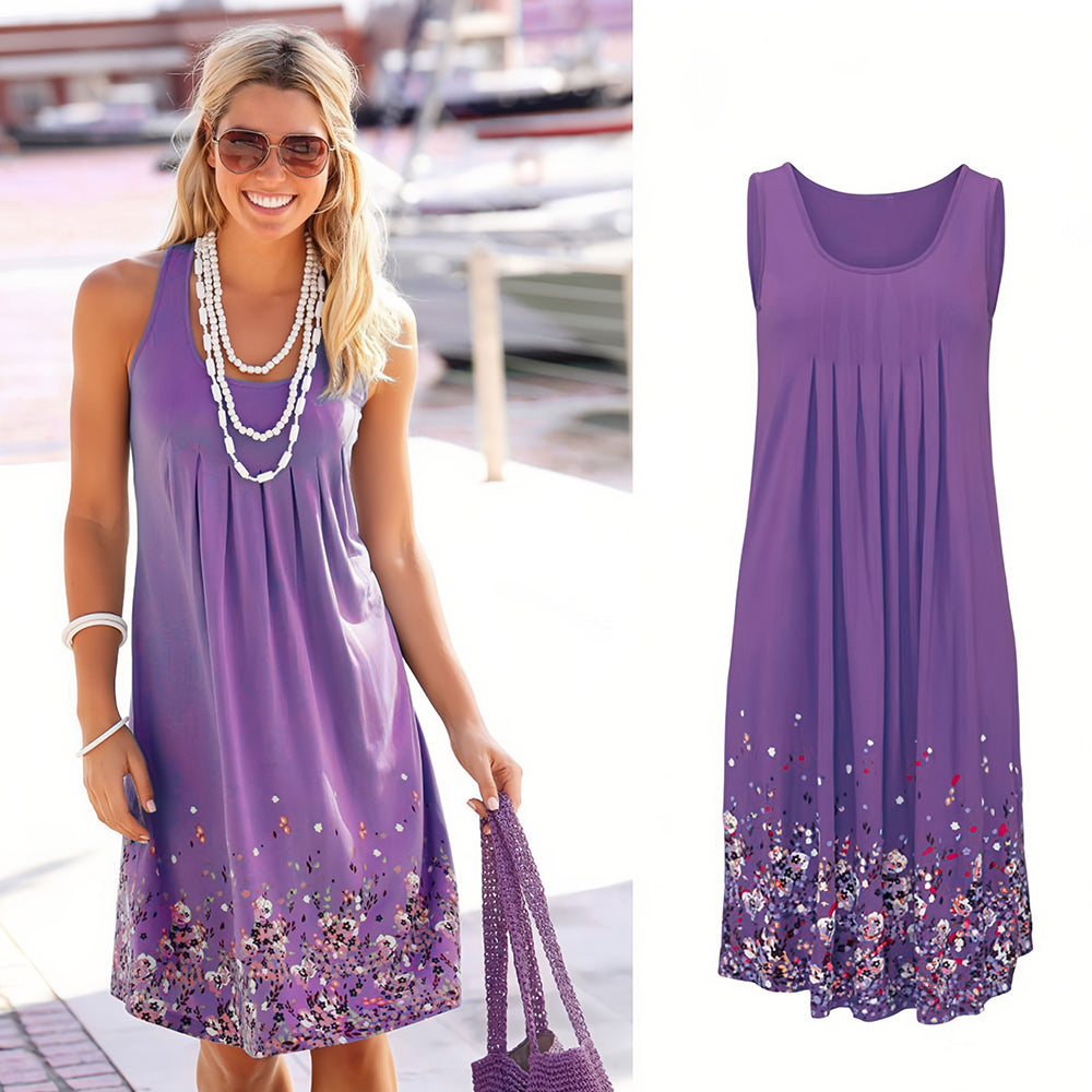 Valenzora | Sleeveless, loose-fitting dress with floral print